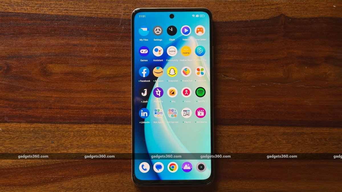 Realme C55 front apps ndtv RealmeC55  Realme