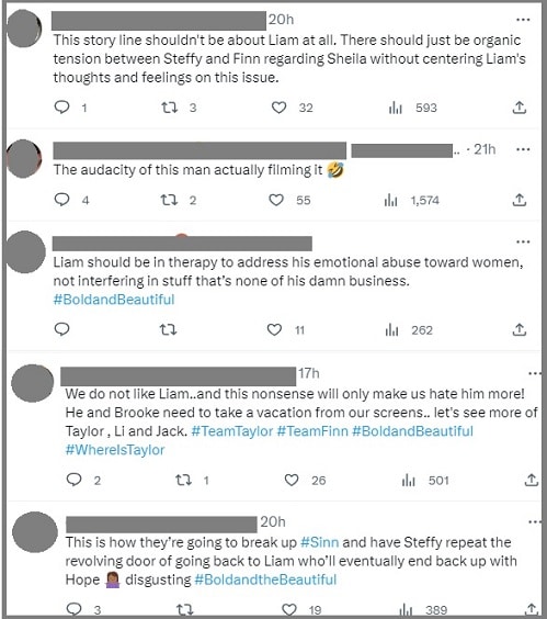 Bold and the Beautiful: Liam Spencer (Scott Clifton) Twitter Comments